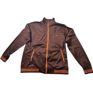 Men's Brown Jacket with Orange Accents